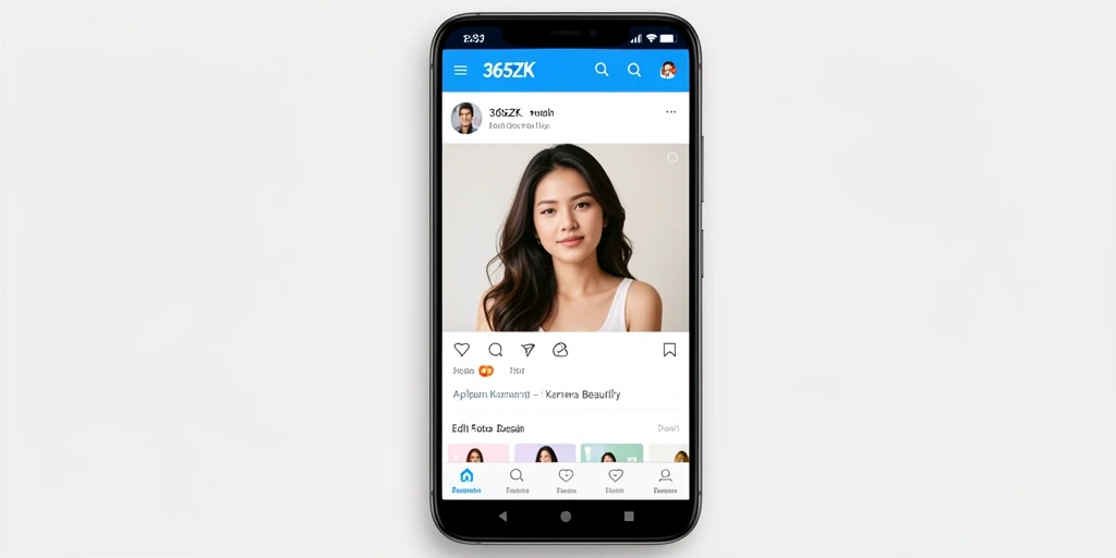 Antarmuka pengguna 365ZK dengan fitur Kamera Beautify yang menarik.