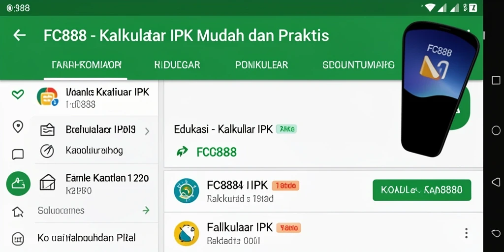 Tampilan antarmuka FC888 yang intuitif dan mudah digunakan.