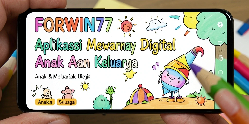 Tampilan antarmuka FORWIN77 yang menarik untuk mewarnai digital.
