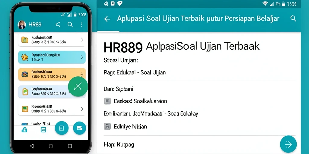 Antarmuka HR89 menampilkan soal ujian dengan jelas dan user-friendly.