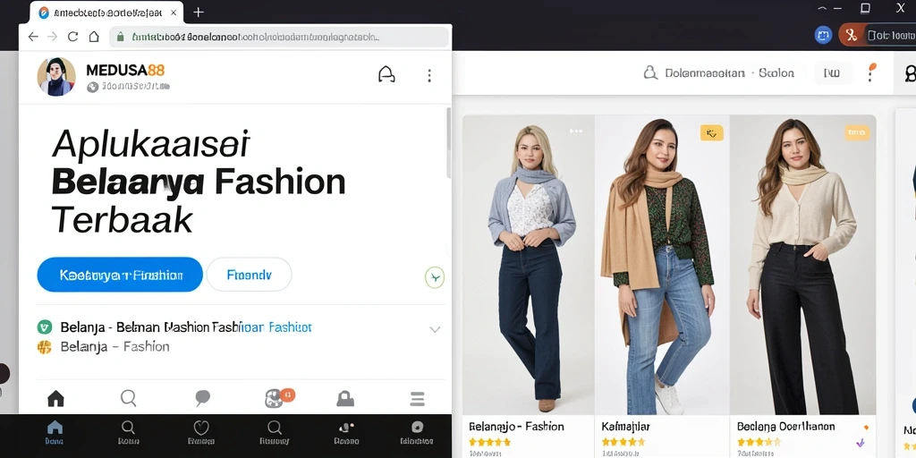 Tampilan aplikasi MEDUSA88 untuk belanja fashion yang mudah dan menarik.