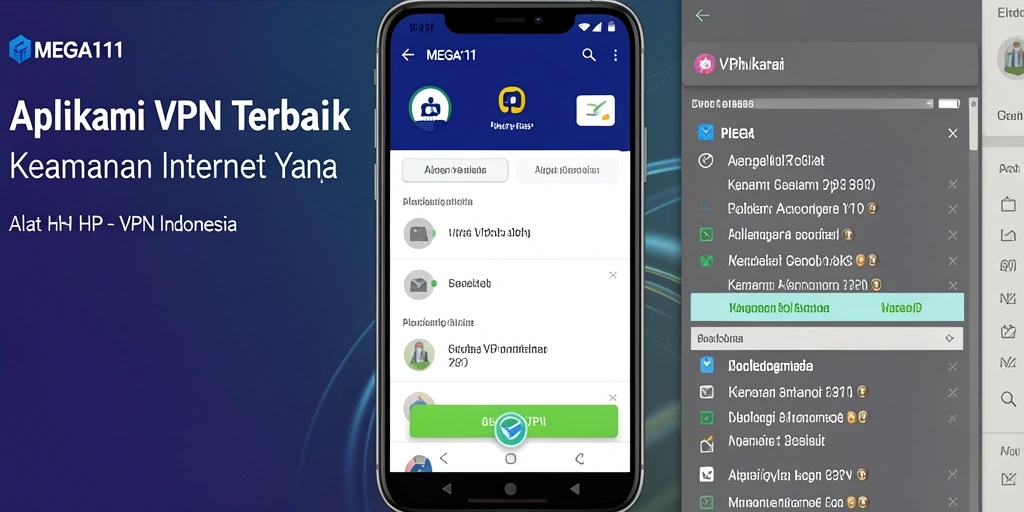 Antarmuka MEGA111 yang jelas dan fungsional untuk pengguna VPN.