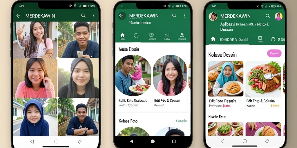 Antarmuka MERDEKAWIN yang user-friendly untuk kolase foto.