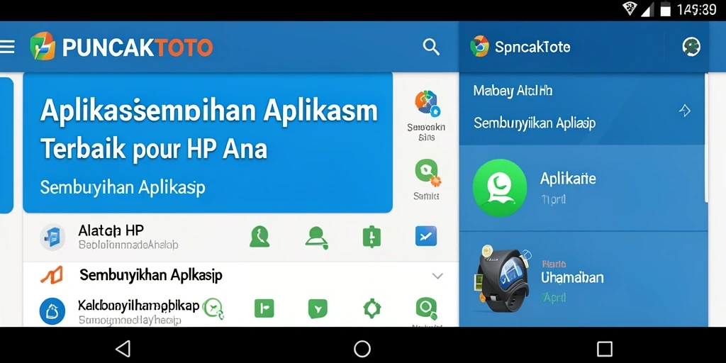 Antarmuka PUNCAKTOTO untuk menyembunyikan aplikasi dengan mudah.