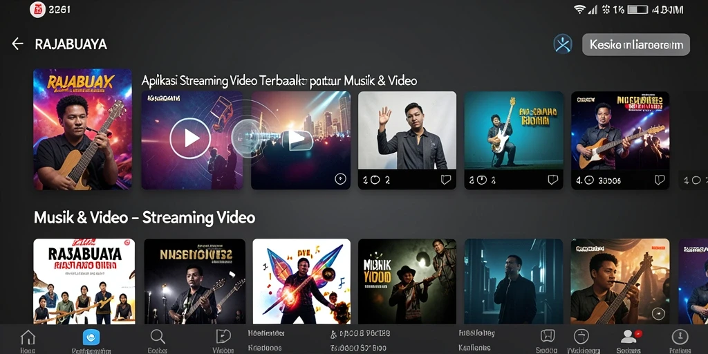 Tampilan antarmuka RAJABUAYA yang simpel dan menarik untuk Streaming Video.