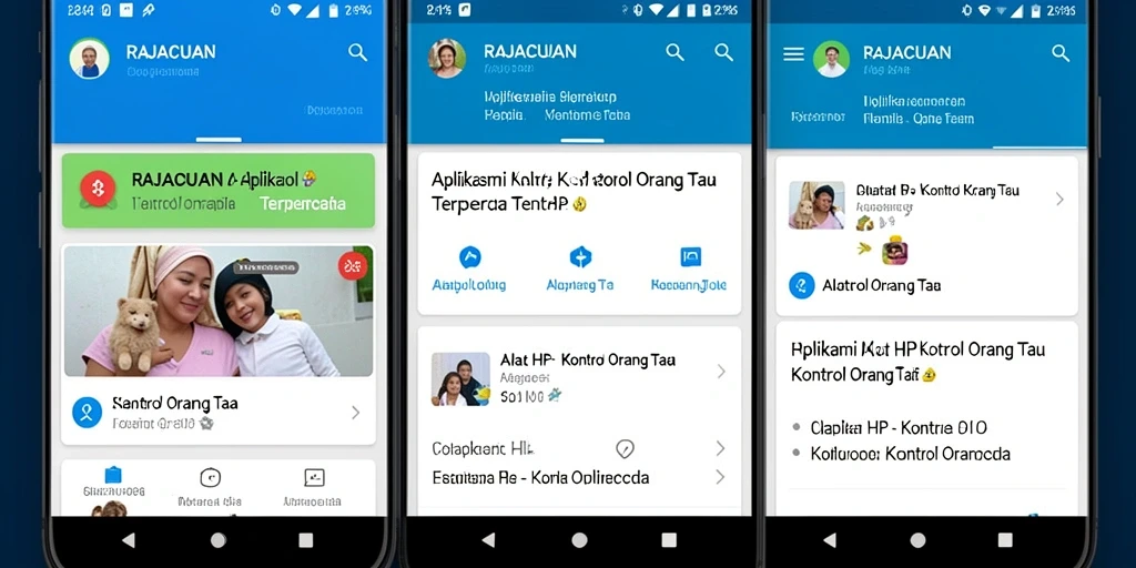 Tampilan antarmuka RAJACUAN yang memudahkan pengawasan Kontrol Orang Tua.