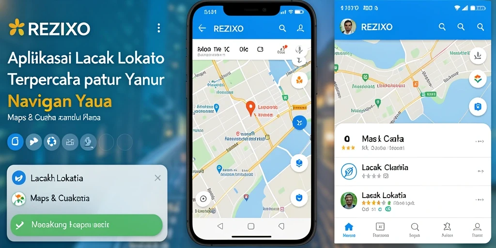 Antarmuka REZIXO menunjukkan fungsi Lacak Lokasi yang mudah digunakan.