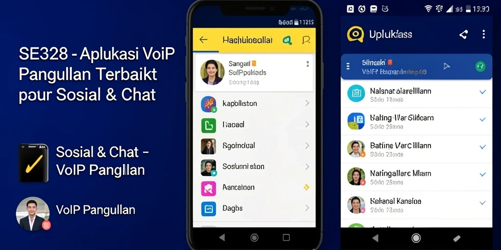 Screenshot utama SE328 menampilkan antarmuka pengguna aplikasi VoIP Panggilan.