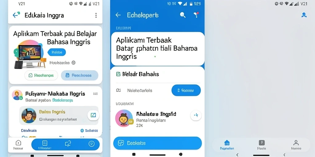 Antarmuka pengguna yang ramah dan interaktif untuk belajar Bahasa Inggris.