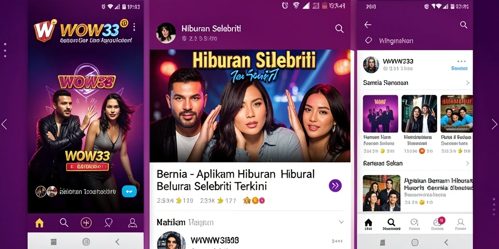 Antarmuka WOW33 dengan berita selebriti terbaru dan menarik.