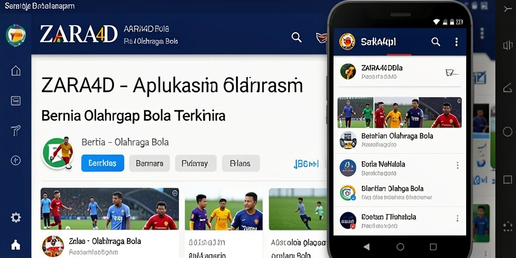Tampilan antarmuka ZARA4D dengan berita olahraga bola terkini.